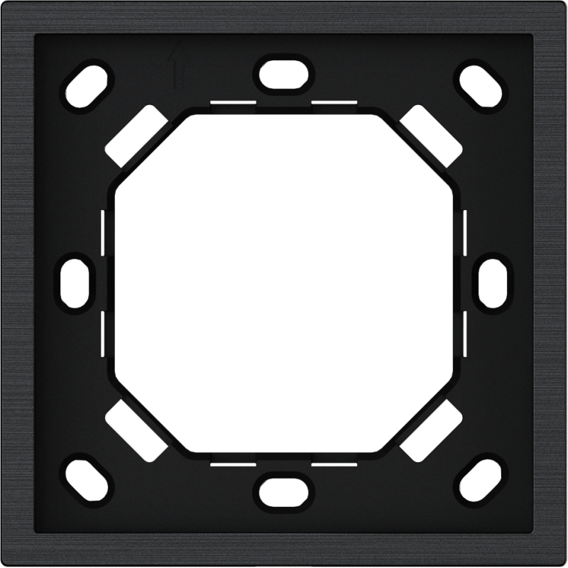 Xelent Series 1 Gang Panel Frame Brushed Aluminium - Black