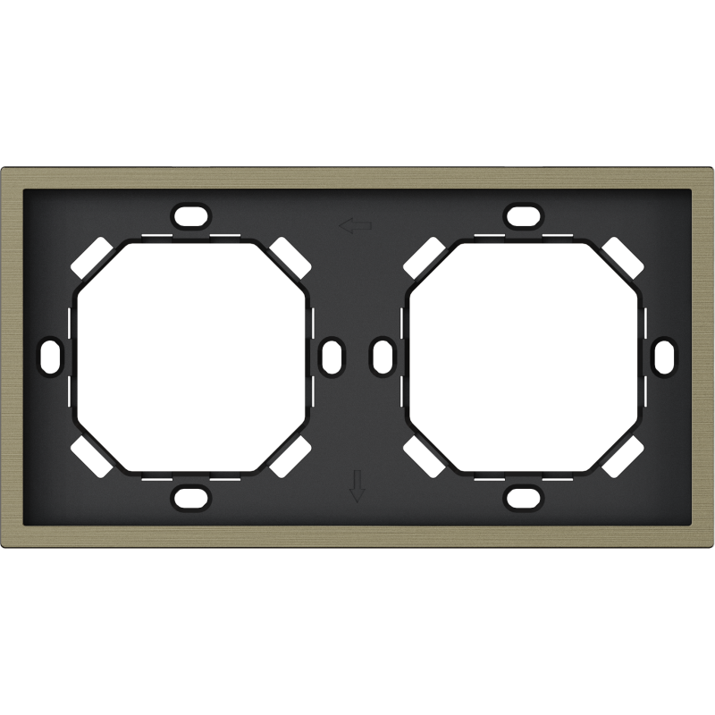 Xelent Series 2 Gang Panel Frame Metal - Antique Bronze
