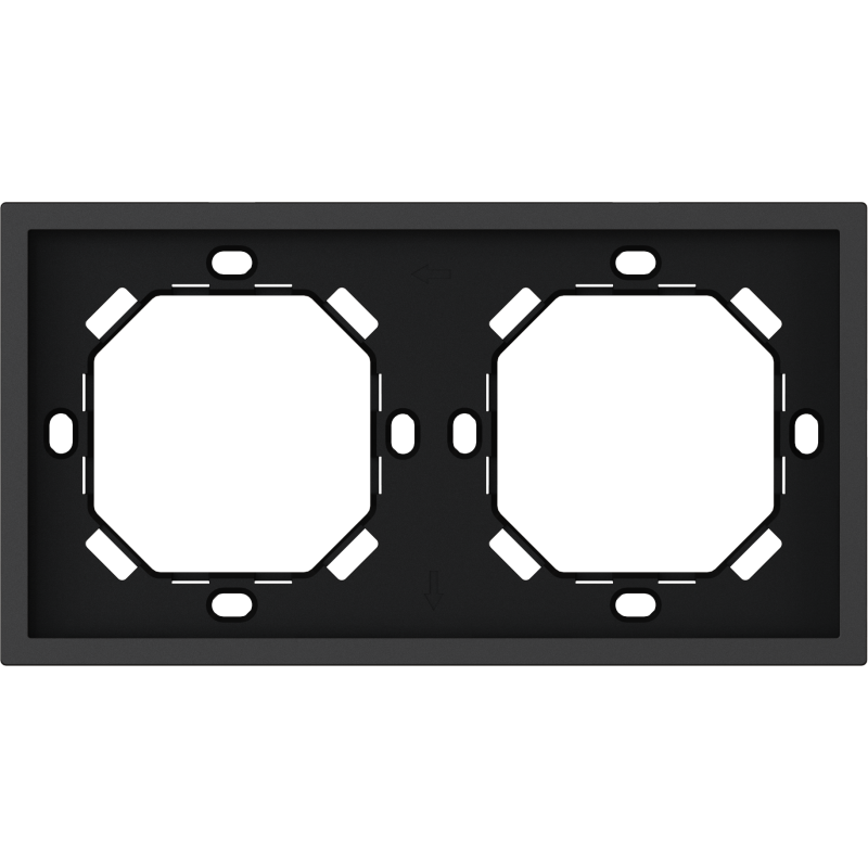 Xelent Series 2 Gang Panel Frame - Charcoal Gray