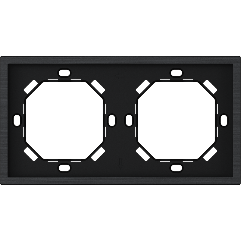 Xelent Series 2 Gang Panel Frame Metal - Black