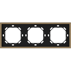 Xelent Series 3 Gang Panel Frame Brushed Aluminium - Brass