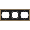 Xelent Series 3 Gang Panel Frame Brushed Aluminium - Brass