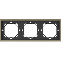 Xelent Series 3 Gang Panel Frame Brushed Aluminium - Antique Bronze