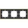Xelent Series 3 Gang Panel Frame Brushed Aluminium - Antique Bronze
