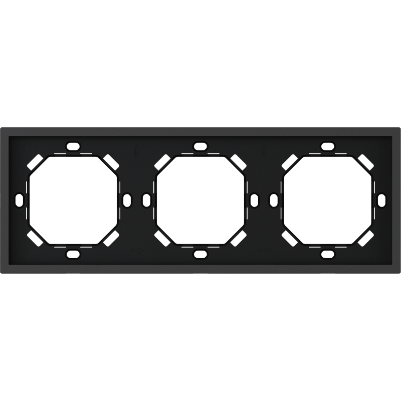 Xelent Series 3 Gang Panel Frame - Charcoal Gray