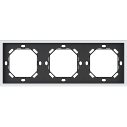 Xelent Series 3 Gang Panel Frame - Ivory White