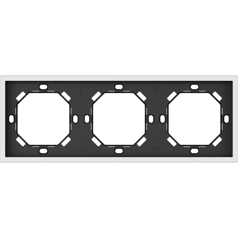 Xelent Series 3 Gang Panel Frame - Ivory White