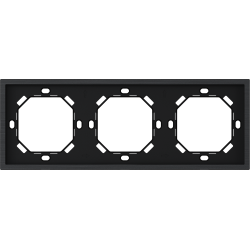 Xelent Series 3 Gang Panel Frame Brushed Aluminium - Black