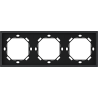 Xelent Series 3 Gang Panel Frame Brushed Aluminium - Black