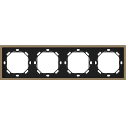 Xelent Series 4 Gang Panel Frame Brushed Aluminium - Brass