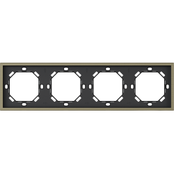 Xelent Series 4 Gang Panel Frame Brushed Aluminium - Antique Bronze