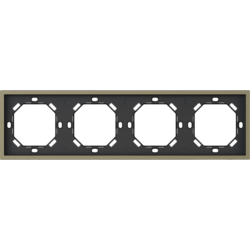 Xelent Series 4 Gang Panel Frame Brushed Aluminium - Antique Bronze