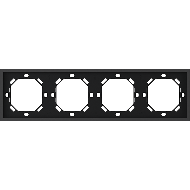 Xelent Series 4 Gang Panel Frame - Charcoal Gray