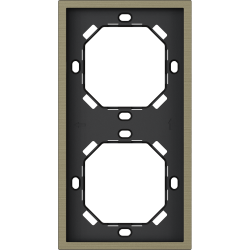 Xelent Series 2 Gang Panel Frame Vertical Brushed Aluminium - Antique Bronze