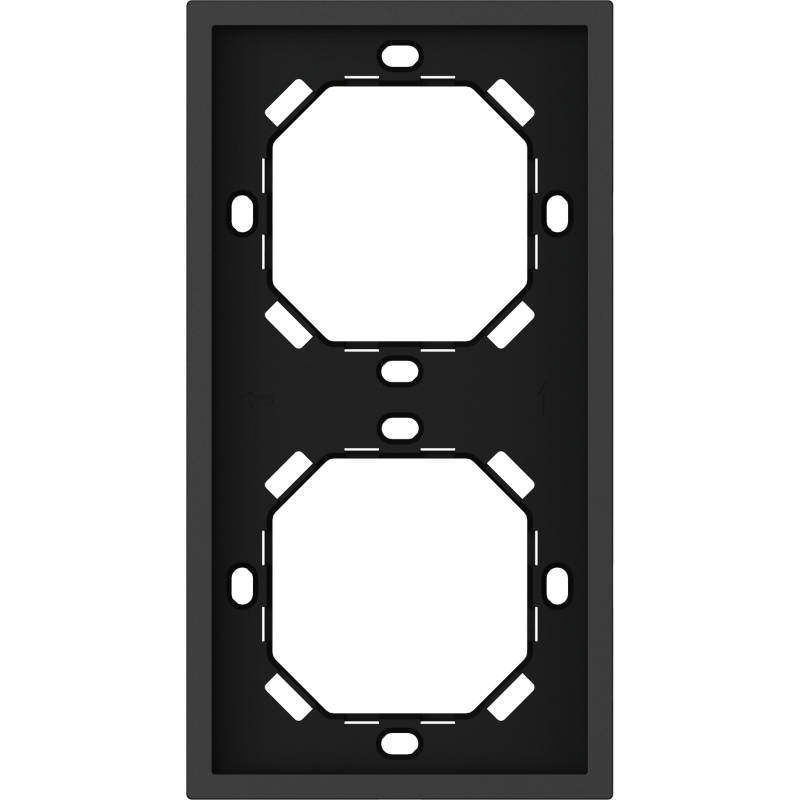 Xelent Series 2 Gangs Panel Frame Vertical - Charcoal Gray