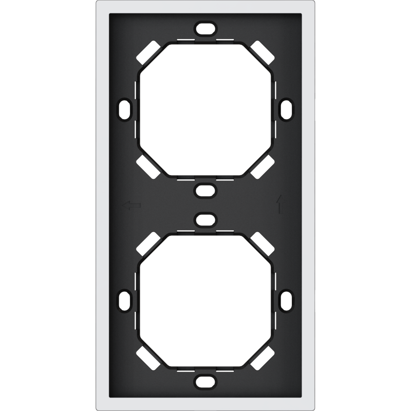 Xelent Series 2 Gangs Panel Frame Vertical - Ivory White