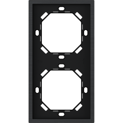 Xelent Series 2 Gangs Panel Frame Vertical Brushed Aluminium - Black