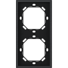Xelent Series 2 Gangs Panel Frame Vertical Brushed Aluminium - Black