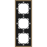 Xelent Series 3 Gang Panel Frame Vertical Brushed Aluminium - Brass