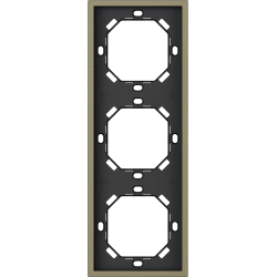 Xelent Series 3 Gang Panel Frame Vertical Brushed Aluminium - Antique Bronze