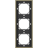 Xelent Series 3 Gang Panel Frame Vertical Brushed Aluminium - Antique Bronze