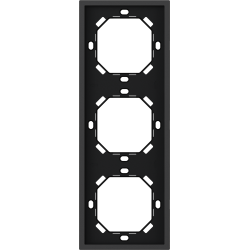 Xelent Series 3 Gang Panel Frame Vertical - Charcoal Gray