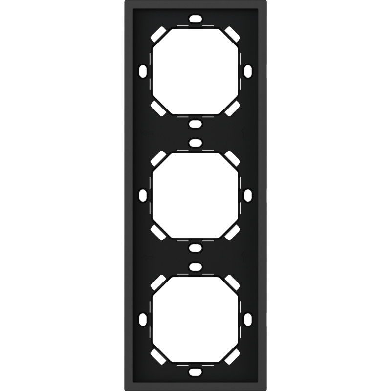 Xelent Series 3 Gang Panel Frame Vertical - Charcoal Gray