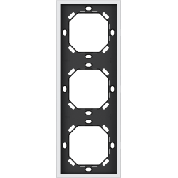 Xelent Series 3 Gang Panel Frame Vertical - Ivory White