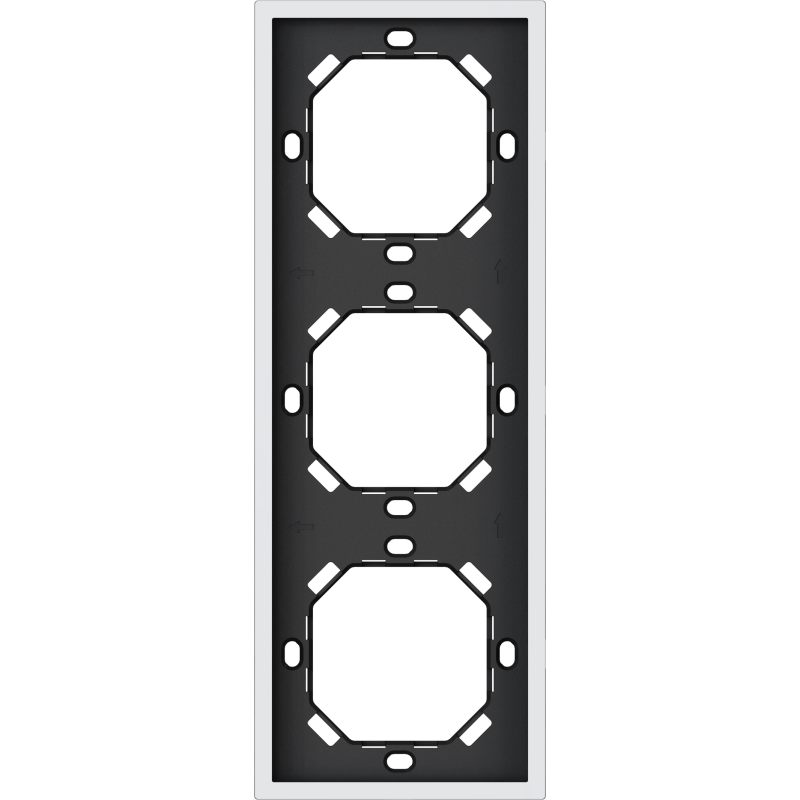 Xelent Series 3 Gang Panel Frame Vertical - Ivory White