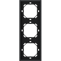 Xelent Series 3 Gang Panel Frame Vertical Brushed Aluminium - Black
