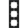 Xelent Series 3 Gang Panel Frame Vertical Brushed Aluminium - Black