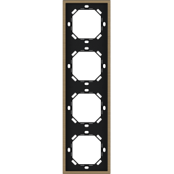 Xelent Series 4 Gang Panel Frame Vertical Brushed Aluminium - Brass