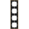 Xelent Series 4 Gang Panel Frame Vertical Brushed Aluminium - Brass