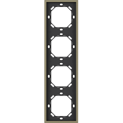 Xelent Series 4 Gang Panel Frame Vertical Brushed Aluminium - Antique Bronze