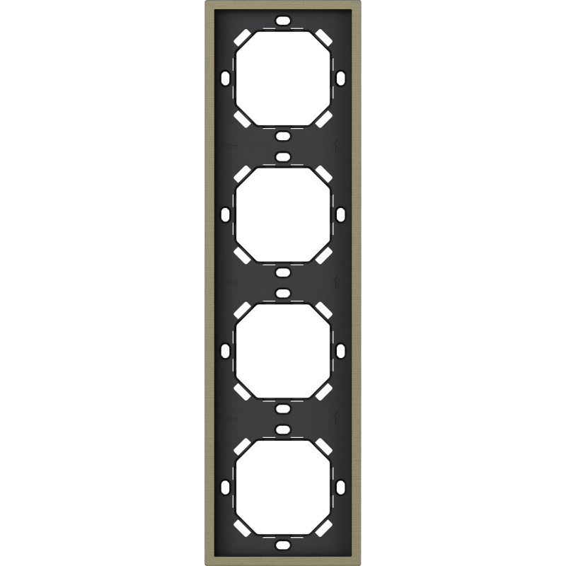 Xelent Series 4 Gang Panel Frame Vertical Brushed Aluminium - Antique Bronze