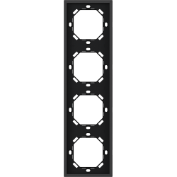 Xelent Series 4 Gang Panel Frame Vertical - Charcoal Gray
