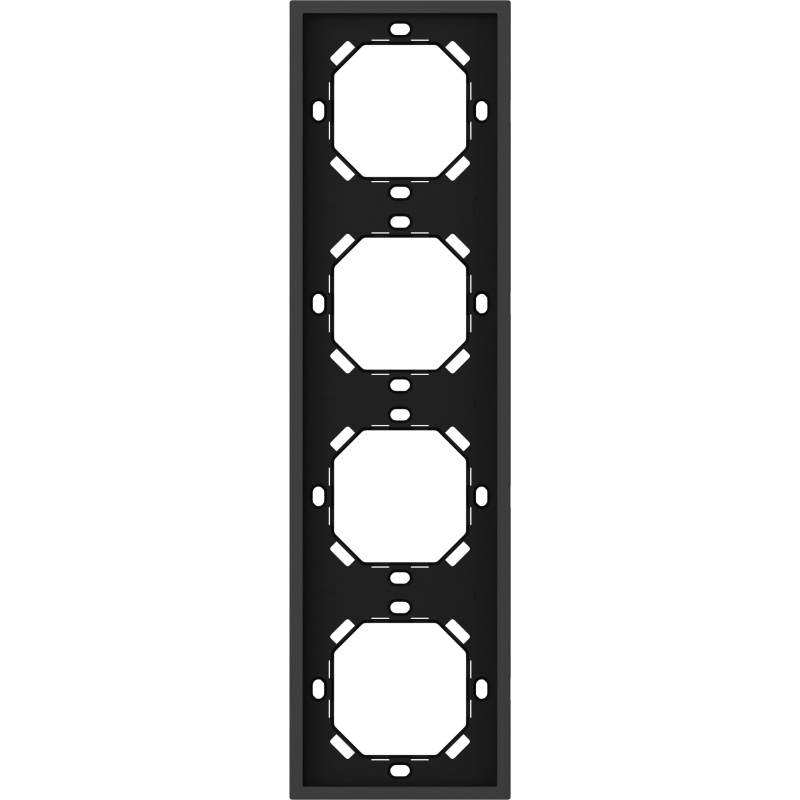 Xelent Series 4 Gang Panel Frame Vertical - Charcoal Gray