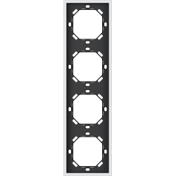 Xelent Series 4 Gang Panel Frame Vertical - Ivory White