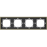 Xelent Series 4 Gang Panel Frame Brushed Aluminium - Black