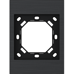 Xelent Series 1 Gang Panel Frame US Brushed Aluminium - Black