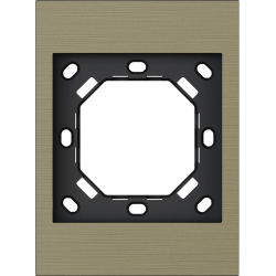 Xelent Series 1 Gang Panel Frame US Brushed Aluminium - Brass