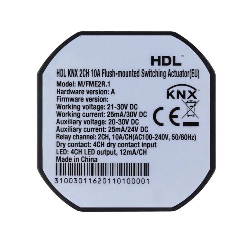 2CH 10A Flush-mounted Switch Actuator